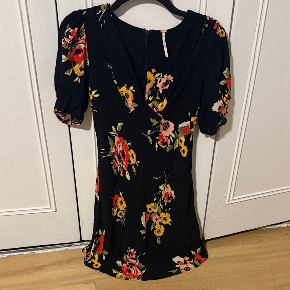 Free People Black Floral Dress